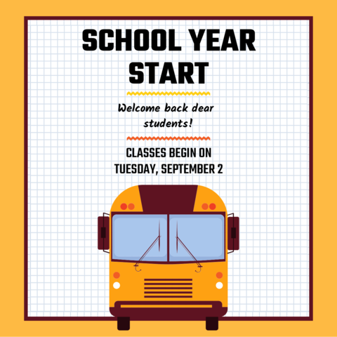 Welcome Back Students Yellow School Bus Sign Template